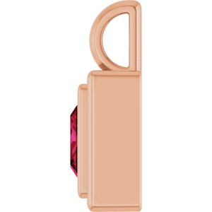 14K Rose Gold Lab-Grown Ruby Charm/Pendant – image 3