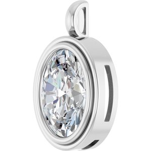 18K X1 White Gold 18x13 mm Oval Charm/Pendant Mounting – image 3