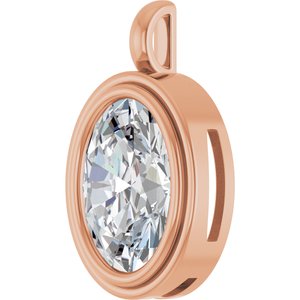 10K Rose Gold 18x13 mm Oval Charm/Pendant Mounting – image 3