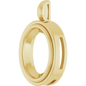 10K Yellow Gold 18x13 mm Oval Charm/Pendant Mounting – image 4