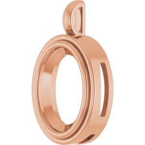 14K Rose Gold 18x13 mm Oval Charm/Pendant Mounting – image 4