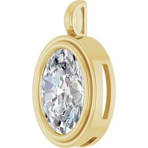 10K Yellow Gold 18x13 mm Oval Charm/Pendant Mounting – image 3