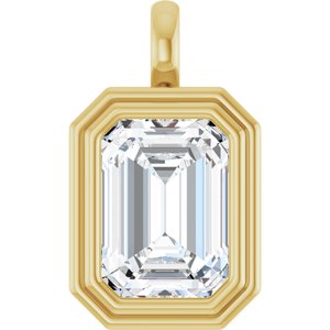 14K Yellow Gold 14x10 mm Emerald Charm/Pendant Mounting
