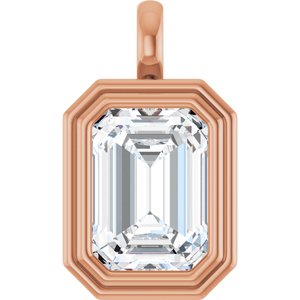 14K Rose Gold 14x10 mm Emerald Charm/Pendant Mounting