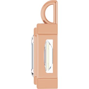 14K Rose Gold 14x10 mm Emerald Charm/Pendant Mounting – image 5