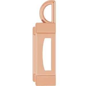14K Rose Gold 14x10 mm Emerald Charm/Pendant Mounting – image 6