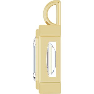 18K Yellow Gold 14x10 mm Emerald Charm/Pendant Mounting – image 5