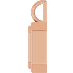 14K Rose Gold 8.5x6.5 mm Emerald Charm/Pendant Mounting – image 6