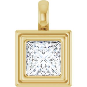 10K Yellow Gold 6x6 mm Square Charm/Pendant Mounting
