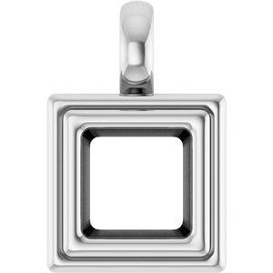 10K X1 White Gold 6x6 mm Square Charm/Pendant Mounting – image 2