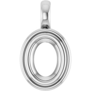 18K X1 White Gold 7.5x5.5 mm Oval Charm/Pendant Mounting – image 2
