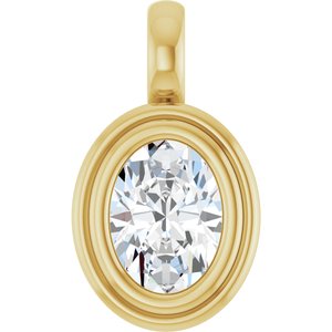 18K Yellow Gold 7.5x5.5 mm Oval Charm/Pendant Mounting