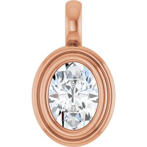 10K Rose Gold 7.5x5.5 mm Oval Charm/Pendant Mounting