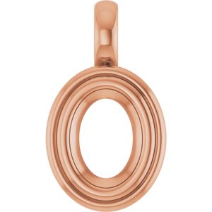18K Rose Gold 7.5x5.5 mm Oval Charm/Pendant Mounting – image 2