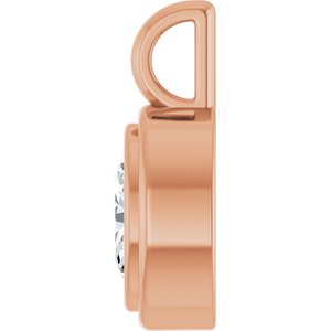 18K Rose Gold 6.5x4.5 mm Oval Charm/Pendant Mounting – image 5