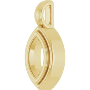 14K Yellow Gold 7x3.5 mm Marquise Charm/Pendant Mounting – image 4