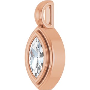10K Rose Gold 7x3.5 mm Marquise Charm/Pendant Mounting – image 3