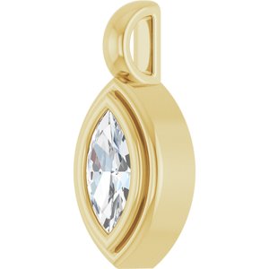 10K Yellow Gold 7x3.5 mm Marquise Charm/Pendant Mounting – image 3