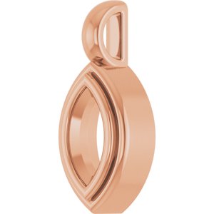 14K Rose Gold 7x3.5 mm Marquise Charm/Pendant Mounting – image 4