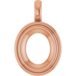 14K Rose Gold 11x9 mm Oval Charm/Pendant Mounting – image 2
