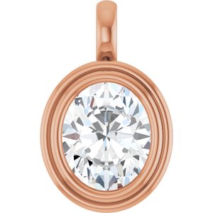 10K Rose Gold 11x9 mm Oval Charm/Pendant Mounting
