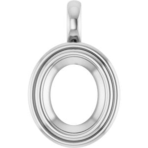 18K Palladium White Gold 11x9 mm Oval Charm/Pendant Mounting – image 2