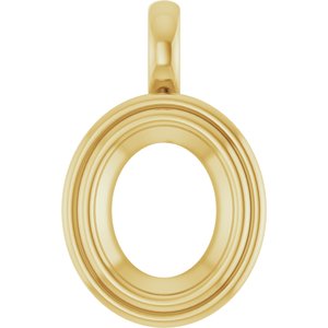 18K Yellow Gold 11x9 mm Oval Charm/Pendant Mounting – image 2