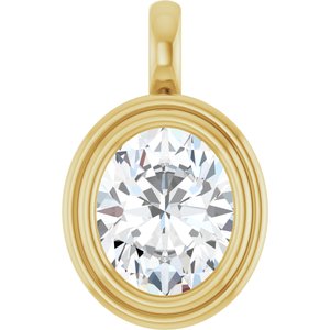 14K Yellow Gold 11x9 mm Oval Charm/Pendant Mounting