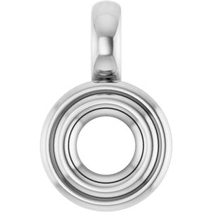 14K White Gold 4.1 mm Round Charm/Pendant Mounting – image 2