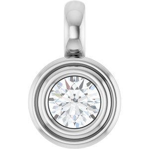 14K White Gold 1/4 CT Natural Diamond Charm/Pendant