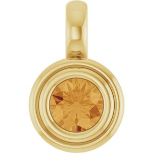 14K Yellow Gold Natural Citrine Charm/Pendant