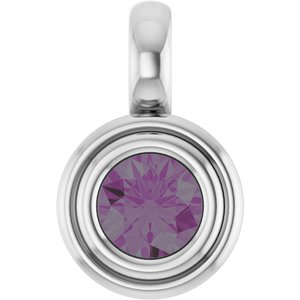 14K White Gold Lab-Grown Alexandrite Charm/Pendant