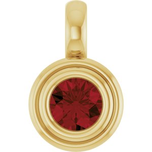 14K Yellow Gold Natural Mozambique Garnet Charm/Pendant