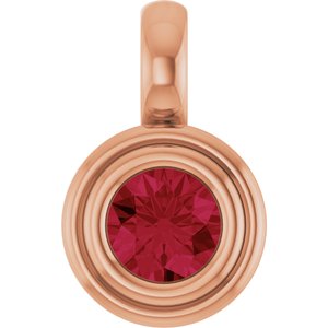 14K Rose Gold Lab-Grown Ruby Charm/Pendant