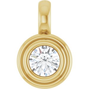 14K Yellow Gold 1/4 CT Natural Diamond Charm/Pendant