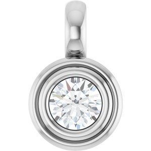 Platinum 1/4 CT Lab-Grown Diamond Charm/Pendant