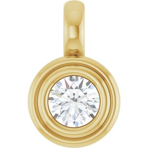 18K Yellow Gold 4.1 mm Round Charm/Pendant Mounting