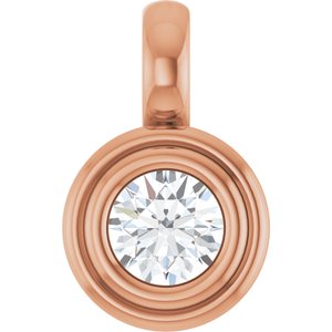 18K Rose Gold 4.1 mm Round Charm/Pendant Mounting