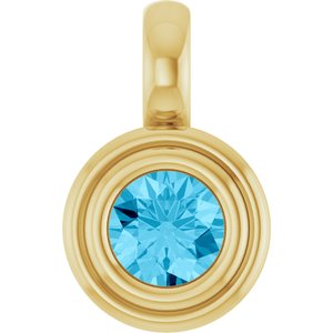 14K Yellow Gold Natural Aquamarine Charm/Pendant