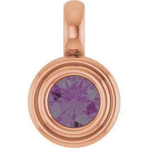 14K Rose Gold Lab-Grown Alexandrite Charm/Pendant