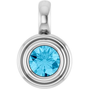 Sterling Silver Natural Aquamarine Charm/Pendant