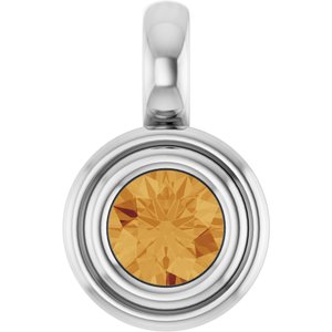 Platinum Natural Citrine Charm/Pendant