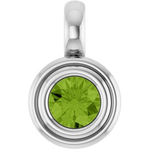 Sterling Silver Natural Peridot Charm/Pendant