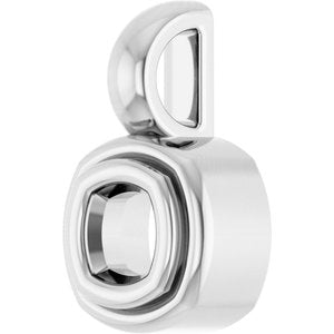 Platinum 3x3 mm Cushion Charm/Pendant Mounting – image 4
