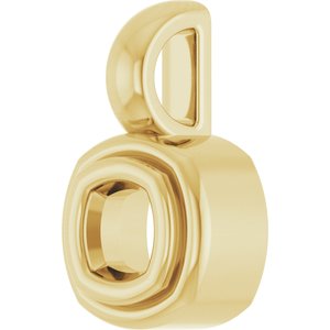 18K Yellow Gold 3x3 mm Cushion Charm/Pendant Mounting – image 4