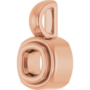 10K Rose Gold 3x3 mm Cushion Charm/Pendant Mounting – image 4