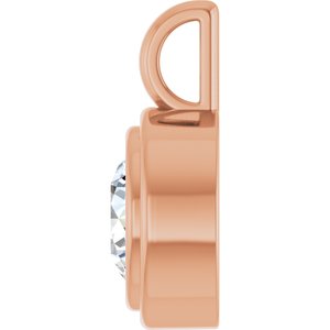 14K Rose Gold 7.4 mm Round Charm/Pendant Mounting – image 5