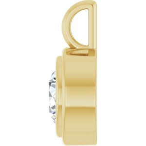14K Yellow Gold 7.4 mm Round Charm/Pendant Mounting – image 5