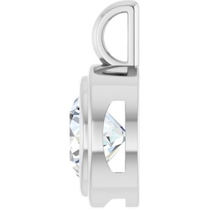 18K Palladium White Gold 9.4 mm Round Charm/Pendant Mounting – image 5