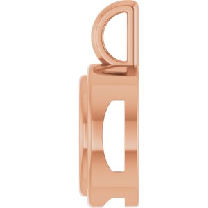 14K Rose Gold 9.4 mm Round Charm/Pendant Mounting – image 6
